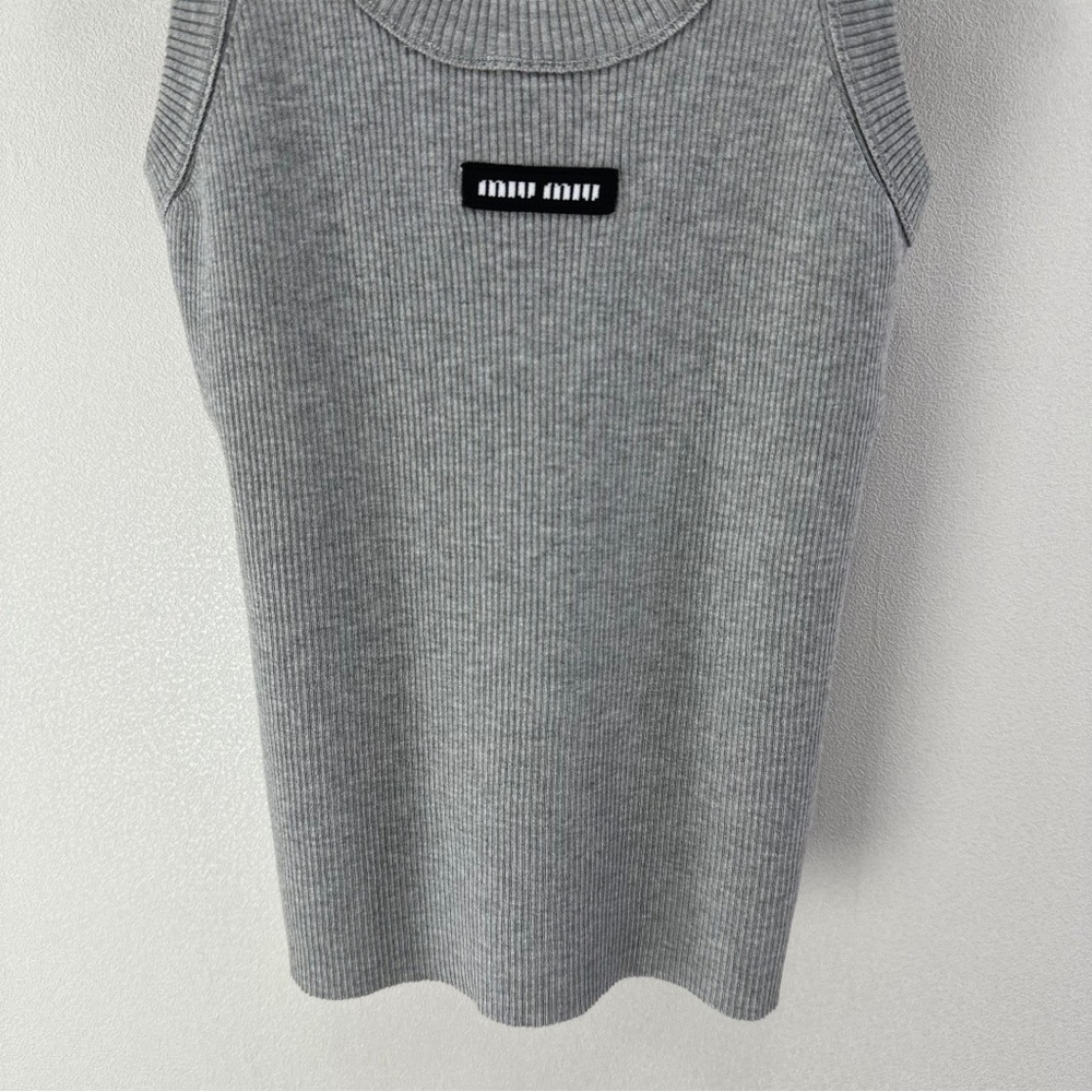 Miumiu Ribbed Label Vest - Picture 7 of 8